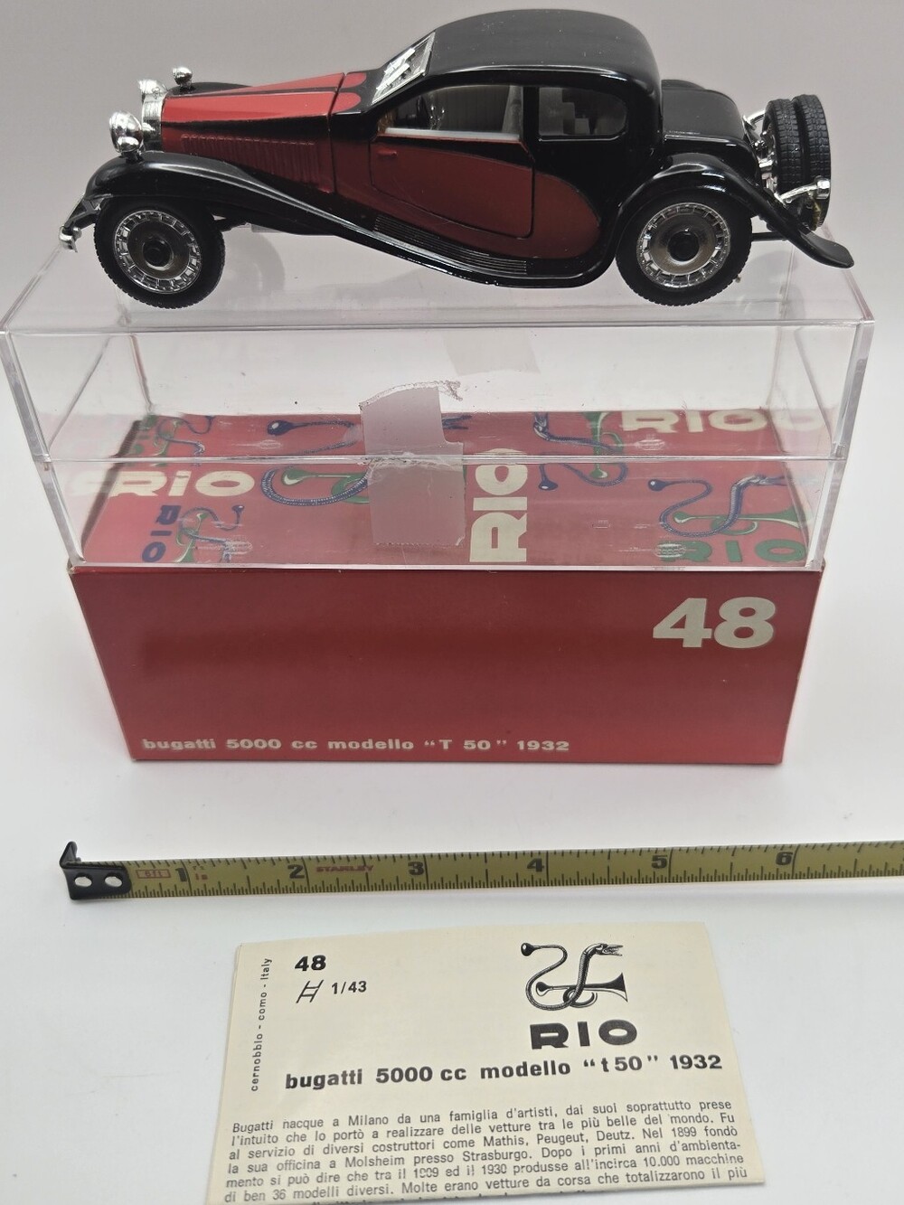 Rio 1/43 Scale Bugatti 5000cc Modello T 50 (1932) die-cast model